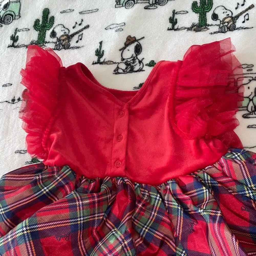 Barbie plaid toddler girl Christmas holiday party dress size 4T new with tags